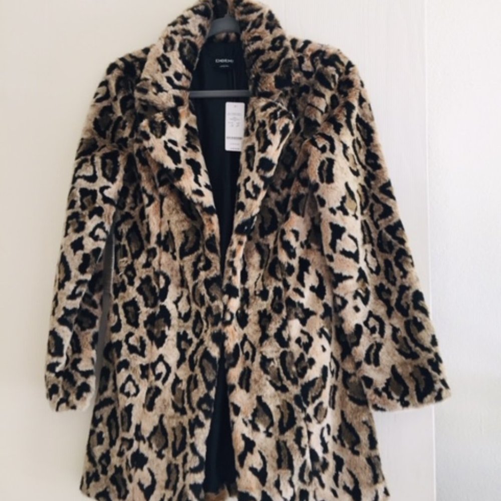 bebe Vintage Leopard Coat, Size S